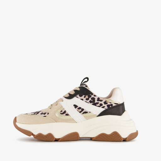 Dames dad sneakers met luipaardprint