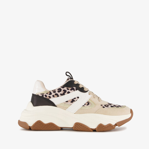 Dames dad sneakers met luipaardprint