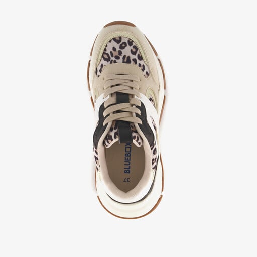 Dames dad sneakers met luipaardprint