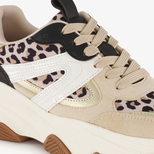 Dames dad sneakers met luipaardprint