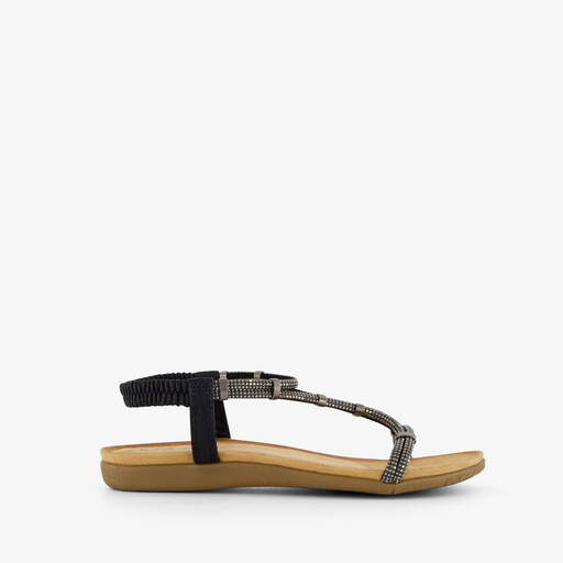 Dames sandalen met glitters zwart