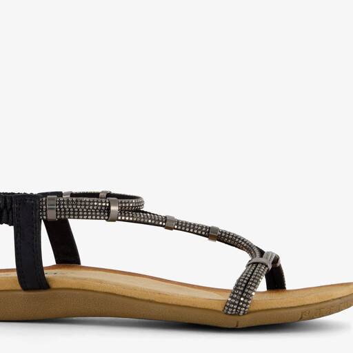 Dames sandalen met glitters zwart