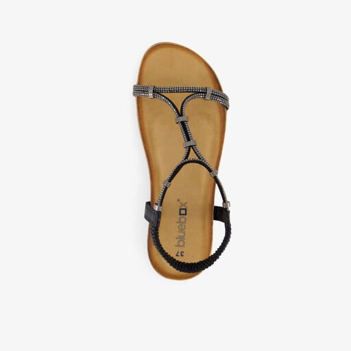 Dames sandalen met glitters zwart