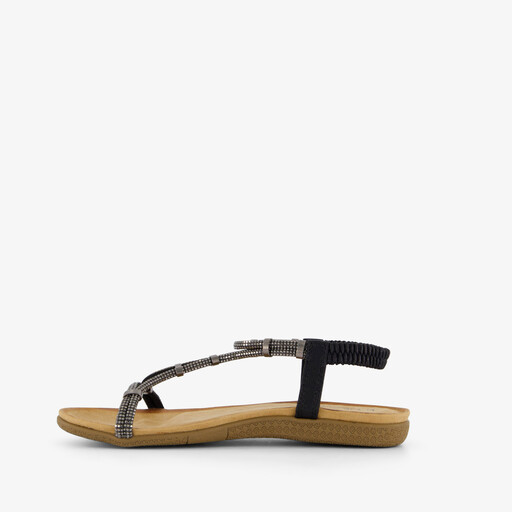 Dames sandalen met glitters zwart
