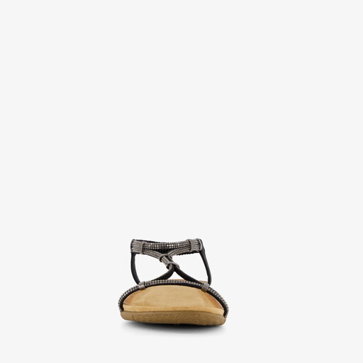 Dames sandalen met glitters zwart