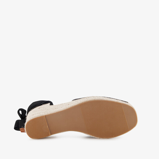 Dames sleehak espadrilles met strik zwart