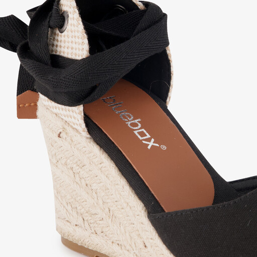 Dames sleehak espadrilles met strik zwart