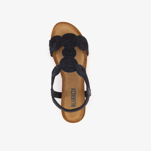 Dames sandalen met sleehak zwart