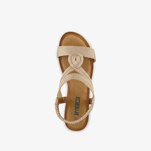 Dames sandalen met sleehak champagne