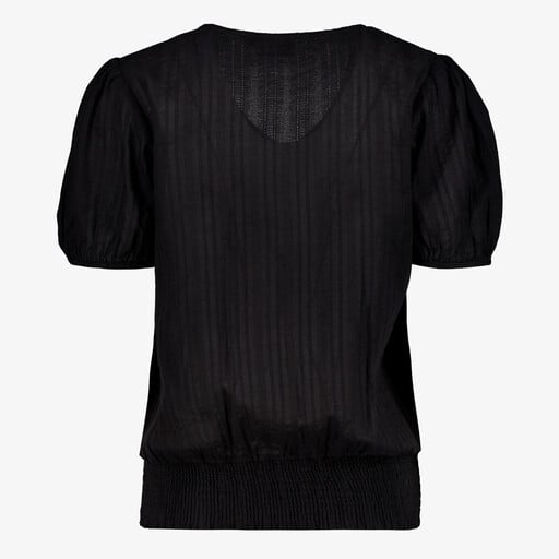 Dames T-shirt met boord zwart