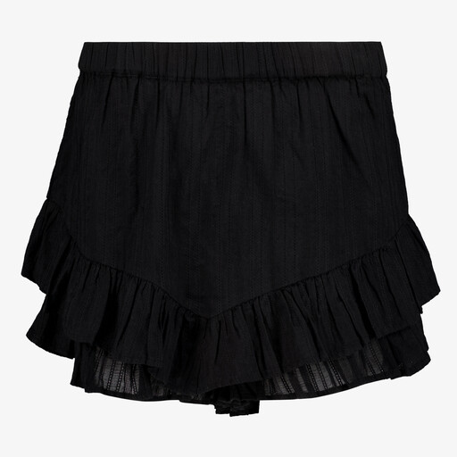 Dames short met broderie zwart