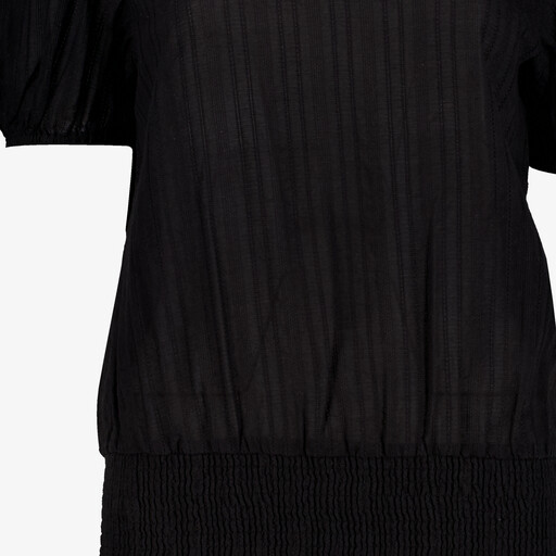 Dames T-shirt met boord zwart