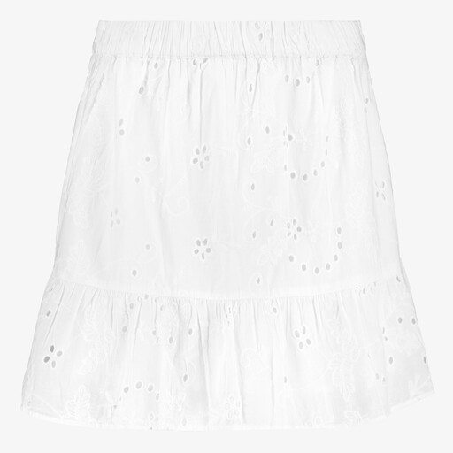 Dames broderie rok wit