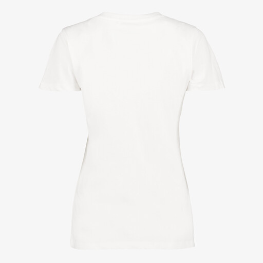 Dames T-shirt met bloemenprint wit lila