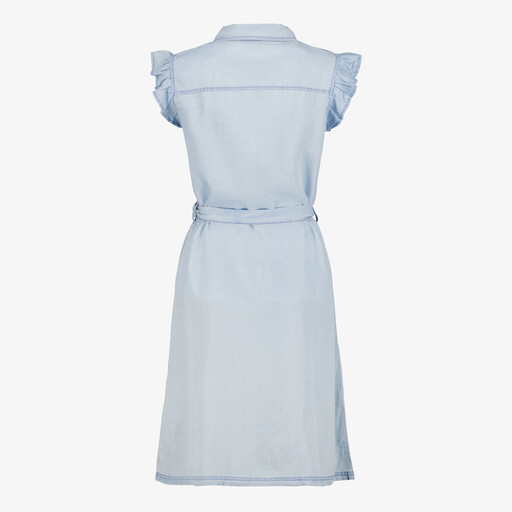 Dames jurk met vlindermouwen lichtblauw
