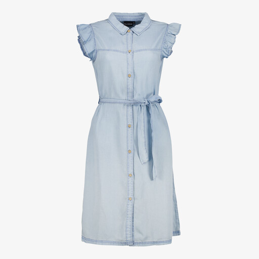 Dames jurk met vlindermouwen lichtblauw