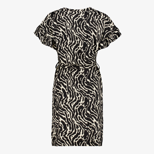 Dames jurk met print zwart beige