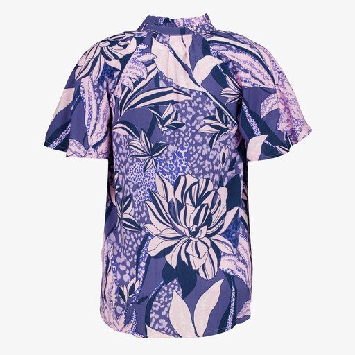 Dames top met bloemenprint paars