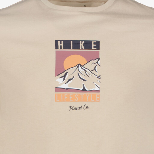 Heren T-shirt met opdruk beige