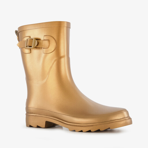Dames regenlaarzen goudkleurig