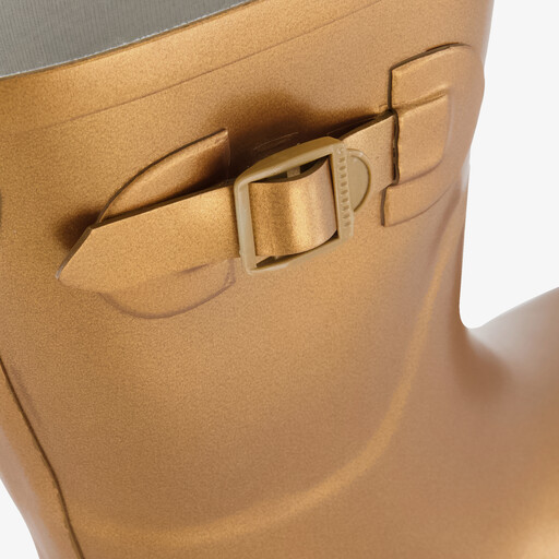 Dames regenlaarzen goudkleurig