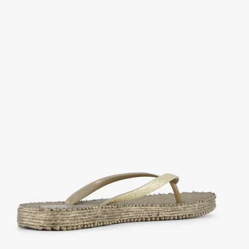 Dames teenslippers goud