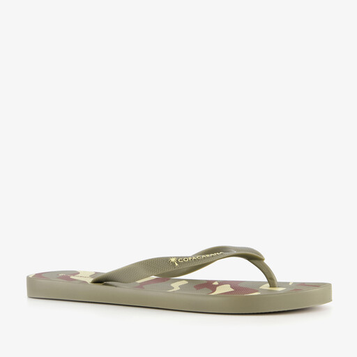 Heren teenslippers met camouflage groen