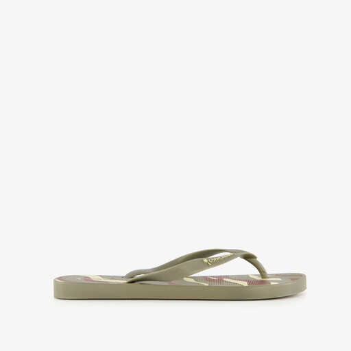 Heren teenslippers met camouflage groen