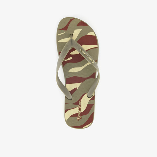 Heren teenslippers met camouflage groen