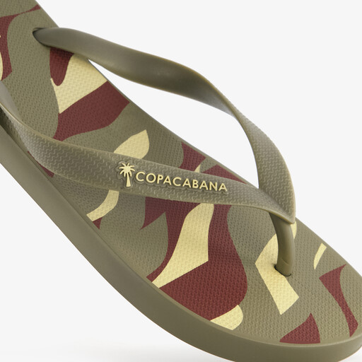 Heren teenslippers met camouflage groen