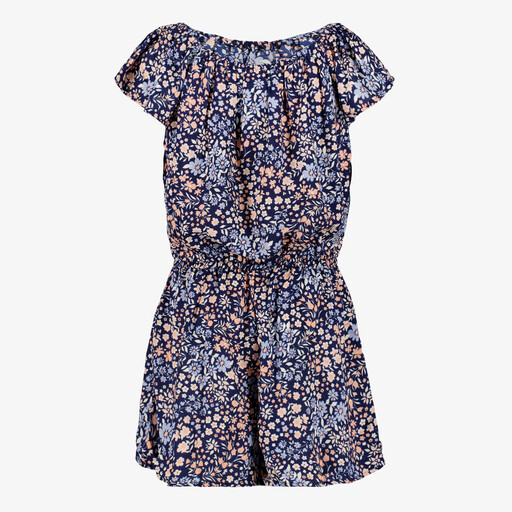 Name It Vinaya meisjes playsuit met bloemen blauw