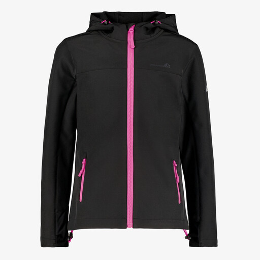 Kinder outdoor softshell jas zwart