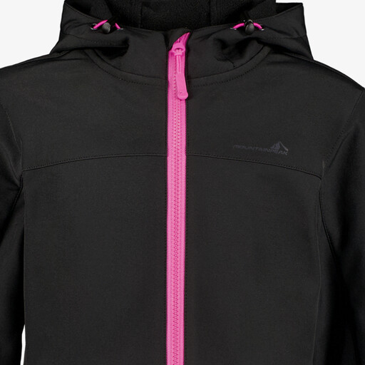 Kinder outdoor softshell jas zwart