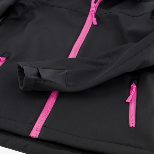 Kinder outdoor softshell jas zwart