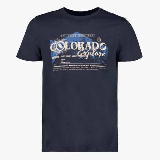 Heren T-shirt met opdruk donkerblauw