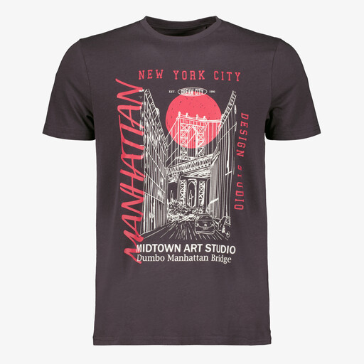 Heren T-shirt met opdruk van NYC zwart