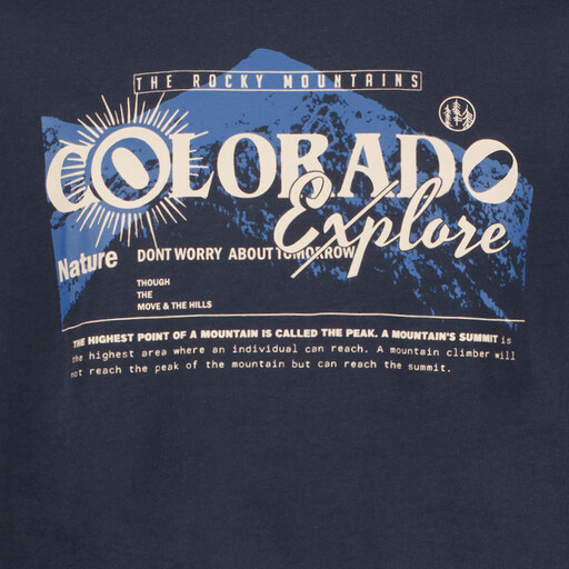 Heren T-shirt met opdruk donkerblauw