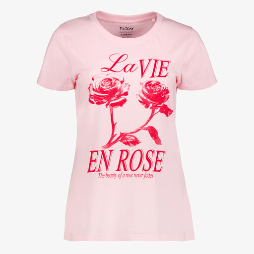 Dames T-shirt met rozen roze