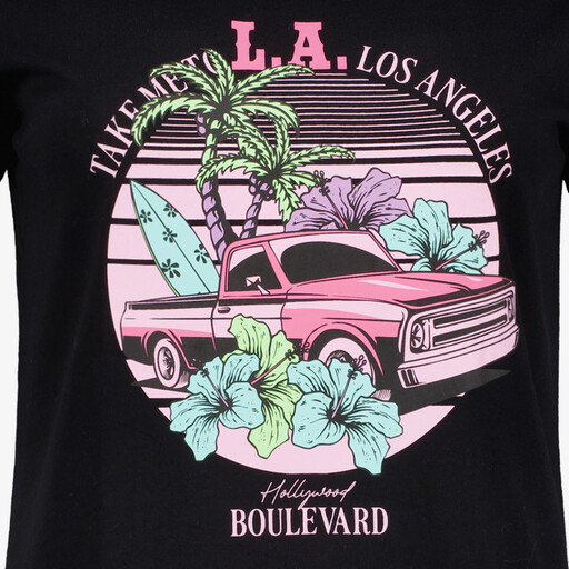 Dames T-shirt met opdruk zwart