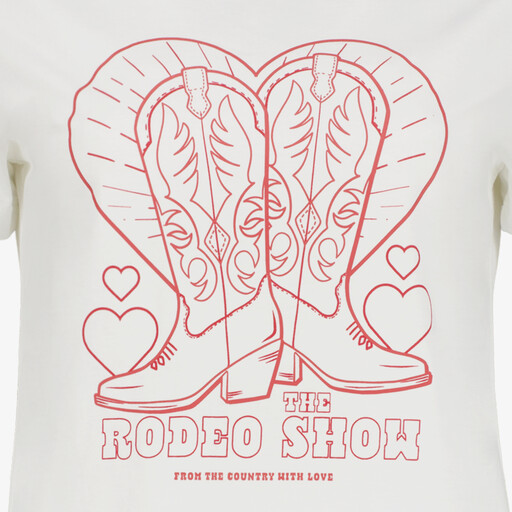 Dames T-shirt met cowboylaarzen wit