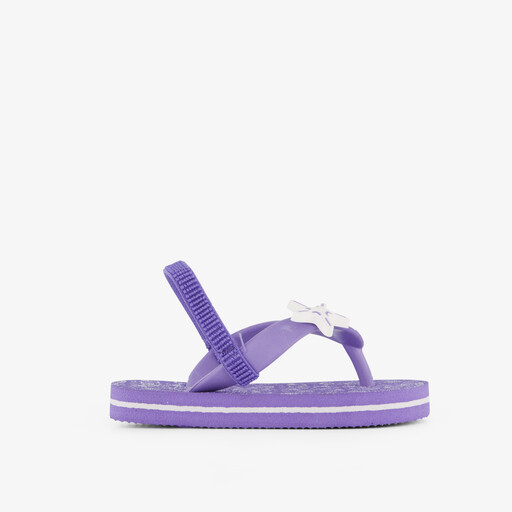 Meisjes teenslippers met schelpen paars