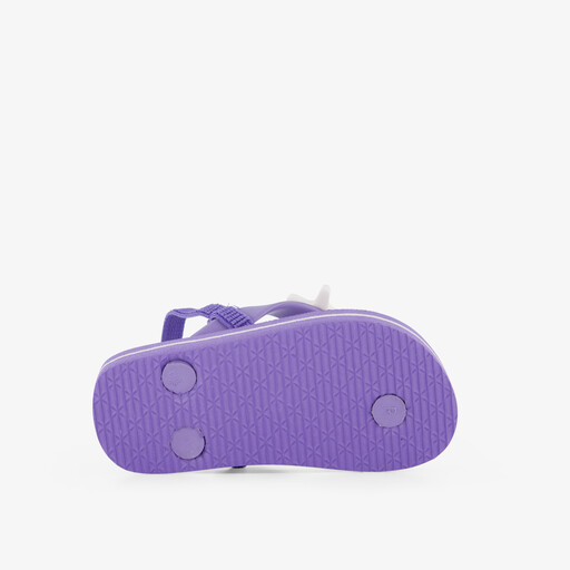 Meisjes teenslippers met schelpen paars