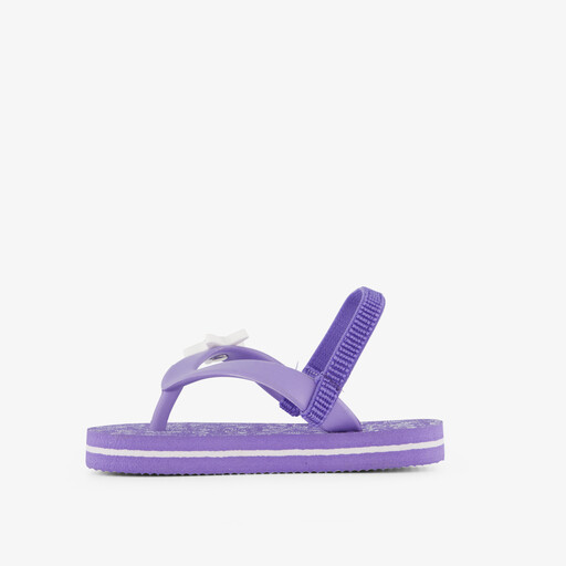 Meisjes teenslippers met schelpen paars