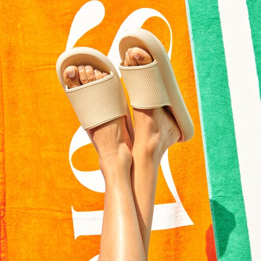 Dames badslippers beige