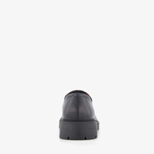 Dames loafers met panterprint details zwart