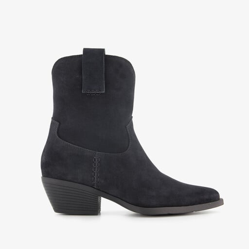 Suede dames western laarzen zwart