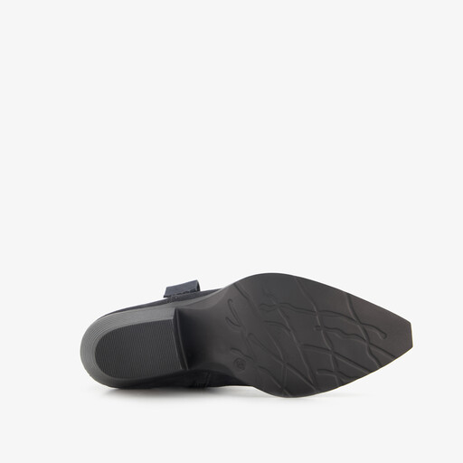 Suede dames western laarzen zwart