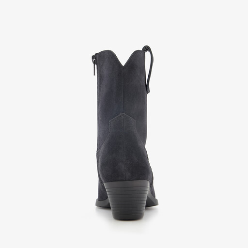 Suede dames western laarzen zwart