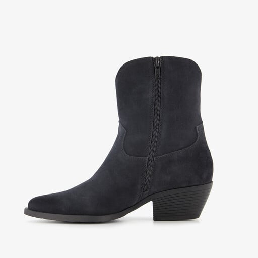 Suede dames western laarzen zwart