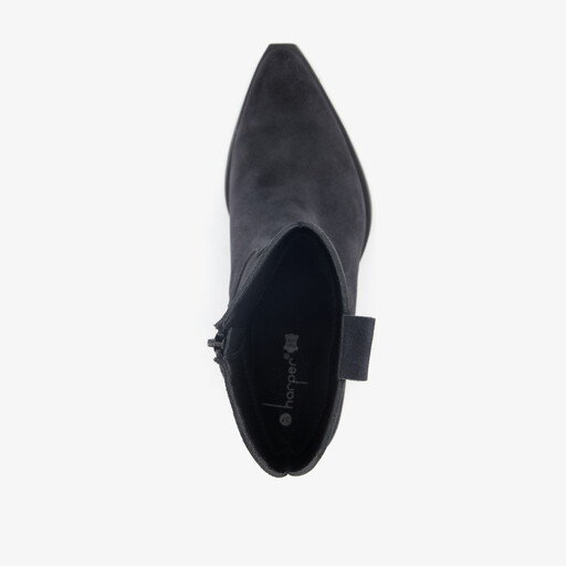 Suede dames western laarzen zwart